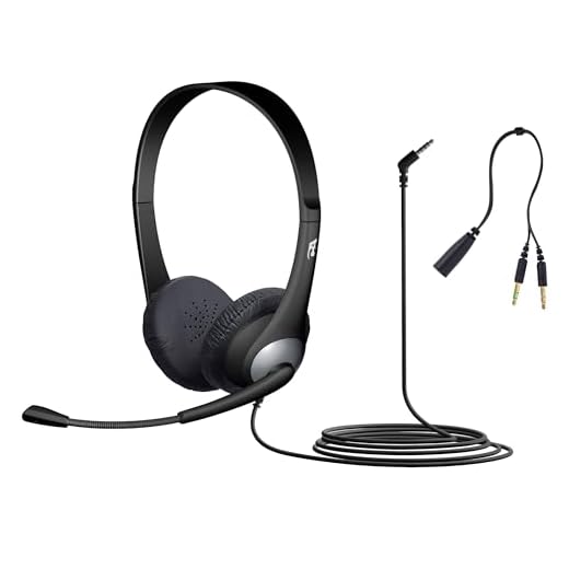 Cyber Acoustics Stereo Headset, Headphone with Microphone, Great for K12 School Classroom and Education (AC-204), Gold