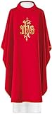 estolas liturgicas para diaconos Casulla sacerdote en rojo Church Atelier Casulla litúrgica roja con estola a juego, símbolo IHS bordado