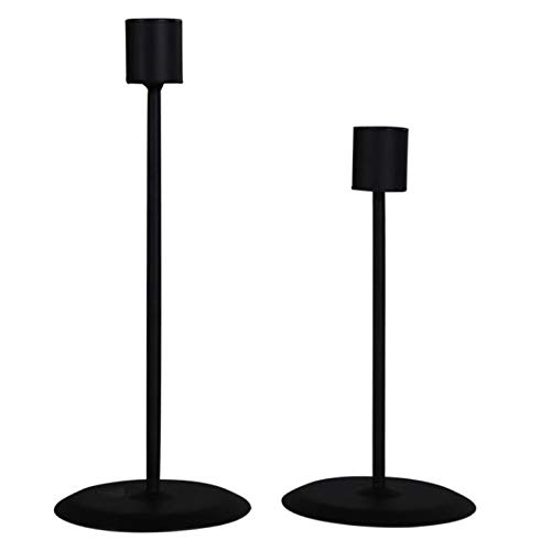 BWRMHMEBlack Metal Candlesticks for Taper Candles Table Romantic for Wedding Birthday Dinner Home Bar Decorative