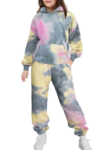 Image of Arshinet Girls 2 Piece Outfits Hoodie Sweatsuit Sets Oversized Sweatshirt and Baggy Fall Fashion Sweatpant with Pockets