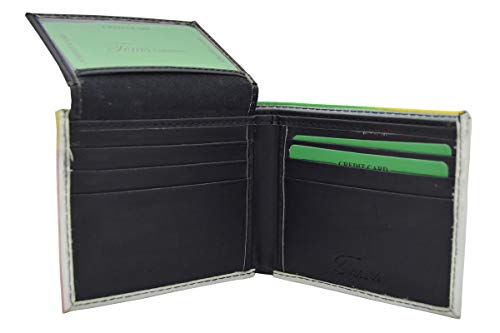 Leather Bi-fold Rasta Marijuana Wallet Bills Credit Card Holder Pockets Unisex Men Women Wallet3