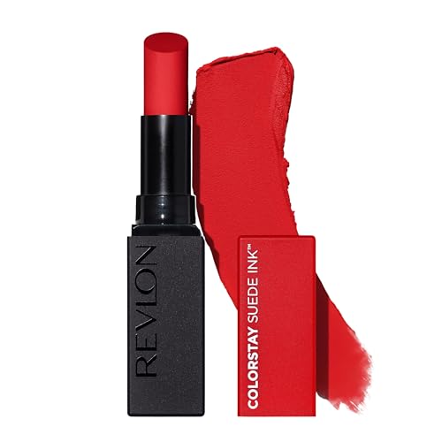 Revlon ColorStay Suede Ink Lipstick, Rossetto Opaco, A Lunga Durata, Formula No-Transfer, Arricchito con Vitamina E, Resistente All'Acqua, 015 Lip Boom, 2.55g