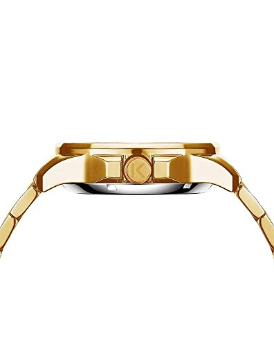 Kredo Men OTUS² Automatic Water Resistant Self-Winding Mechanical Analouge Stainless Steel Closed Wrist Watch - KW116 | Golden Strap Black Octagoinal Dial | Designed in Amsterdam - Image 3