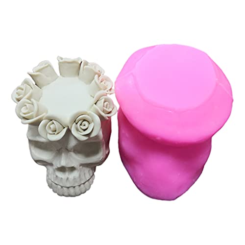 Moule en silicone pour bougeoir crâne fabrication bougie DIY - 3