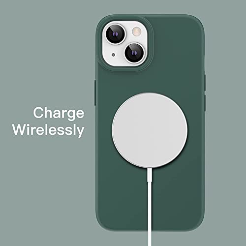 Image of NAFS Silicone Case Compatible with iPhone 14 | Camera Protect Microfiber Lining Cover | Case Cover for iPhone 14 (Green)
