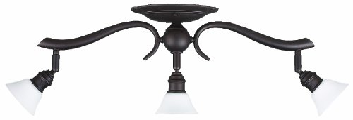 Canarm It217A03Orb10 Addison 3-Light Dropped Track Lighting With Flat Opal Glass Shades, Oil Rubbed Bronze #TOP16