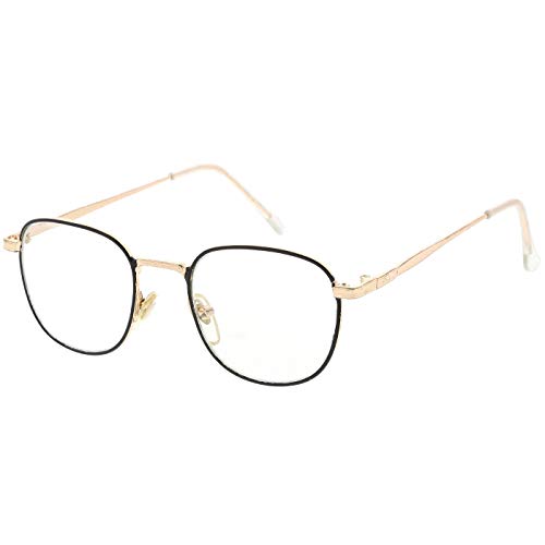 KISS Gafas neutral mod. BREAKING BAD Walter - montura óptica VINTAGE hombre mujer HIPSTER - GOLD + BLACK