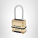 Master Lock Brass ProSeries Set Your Own Combination Lock, Outdoor Heavy-Duty Padlock for Construction Sites, Gates, Fences, 2-1/4