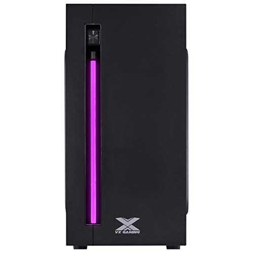 GABINETE GAMER VX GAMING AUSTRALIS PRETO FRONTAL COM FITA LED RGB