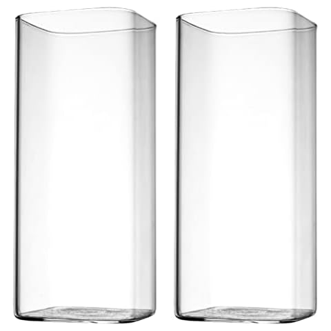 Cabilock Square Glass Cups Set of 2 Cover