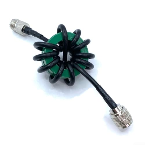 Honseadek Shortwave Choke Coil, 1.8-30MHz, 200W High Frequency RF Interference Suppression, Electromagnetic Noise Reduction, M Male To M Female Connector(Blue)