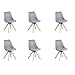 GroBKau 6er Set Esszimmerstuhl Polsterstuhl mit Buchenholzbeinen und weich gepolsterten Schalensessel für Esszimmer Wohnzimmer Schlafzimmer Küche Grau