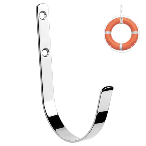 HDWGGD Ring Buoy Bracket Stainless Steel Boat Life Ring Holder Replacement for Seachoice 4' Opening x 7' High Corrosion Resistance Ring Buoy Hook for Boat Dock or Pool