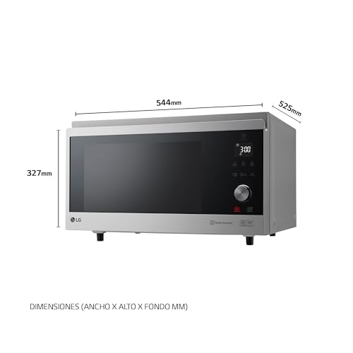 LG MJ3965ACS – Four micro-ondes 4 en 1 Smart Inverter, convection maximale de 1 850 W, gril de 950 W, micro-ondes de 1 100 W, capacité de 39 l, en acier inoxydable – Image 3