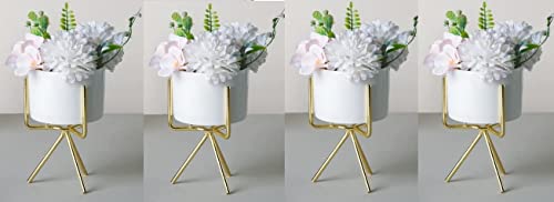 Image of Planter stand indoor rustproof durable stylish modern shelf living room sturdy stable decor decoration Pot Stand mid century - Small (Set of 4)