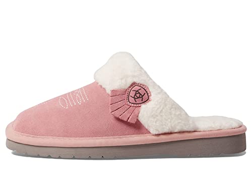 Image of ARIAT Women's Jackie Square Toe Warm Soft Genuine Suede Leather Indoor Outdoor Slippers with Plush Collar
