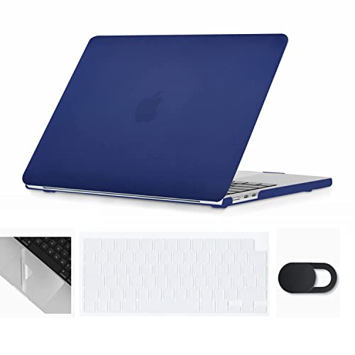 Se7enline Compatible with MacBook Air 13.6 inch Case M4/M3/M2 2022-2025 for Mac Air 13-inch A2681/A3113/A3240 Laptop Hard Shell Case with Keyboard Cover & Webcam Cover & Trackpad Protector,Navy Blue
