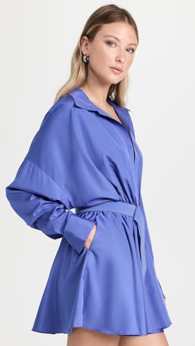 Image of Norma Kamali Women's Super Oversized Shirt Flared Mini Dress