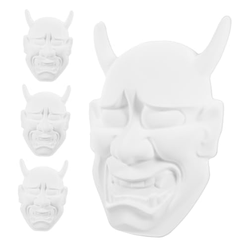 FOYTOKI Diy Masquerade Masks 4pcs Mask Craft Blank Unpainted Mask Props for Kids' Halloween School Art Projects