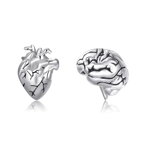 OHAYOO Skull Earrings 925 Sterling Silver Skeleton EarringsSkull Hand Stud Earrings Rock Gothic Jewelry Gifts for Men and Women,for Hallloween Party Cosplay