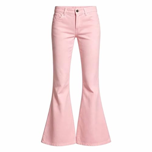 JiXiang Flare Pants Girls High Waist Slim Fit Y2K Bell Bottoms Stretchy Fashion Trouser Stretch Cute Streetwear with Pockets - image 4