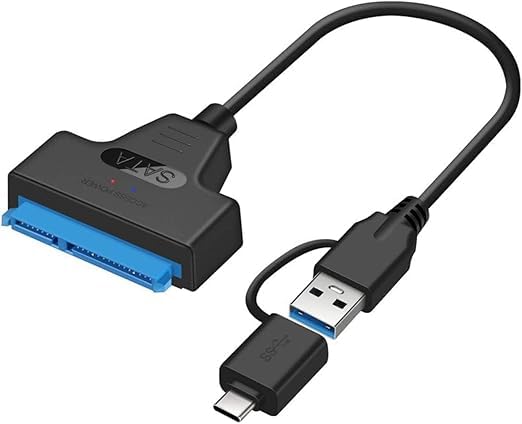 GR Deals Hard Drive Cable, 2 in 1 USB 3.0 Type-C to 22Pin SATA Adapter 2.5inch HDD SSD Hard Drive Cable Plug and Play, USB3.0 USB C to SATA III Cable External Hard (B0D9HHTD4L) Amazon Price History, Amazon Price Tracker