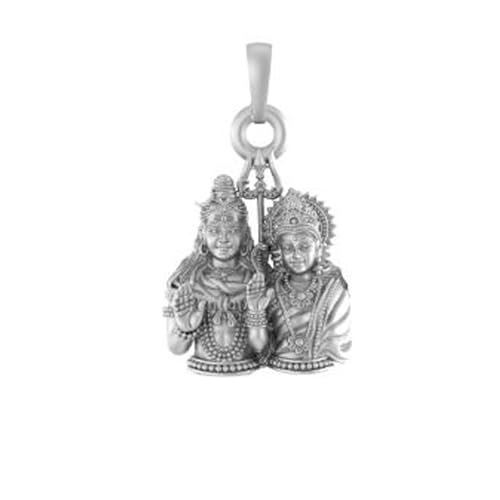 Pendentif en argent sterling Shiv Parvati pour homme et femme