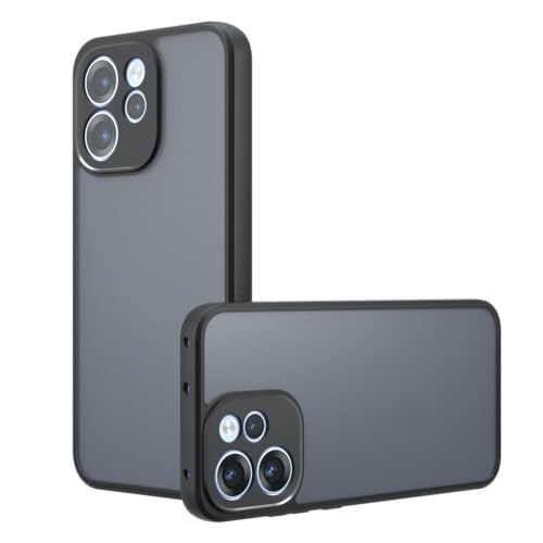 Image of Matte PC+TPU Phone Case for Oppo Reno 15 Pro Mini 5G Air Bags & Camera Protection, Anti-Fingerprint, Never Turns Yellow, Micro Arc Edge, Skin-Friendly Feel, Raised Camera Guard, Black