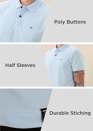 Image of Nostrum Cotton Half Sleeve T-Shirt for Men Boys, Regular Fit, Cherry, Stylish Mens T-Shirts, Polo T Shirt for Man, Collar T Shirts for Men