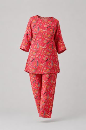 Image of RANGRIKA.in Co-ord Set for Women Stylish | Kurta Set for | Short Kurti with Palazzo | Ethnic Jaipuri Kurti Set | Kurti Palazzo Set | Salwar Suit