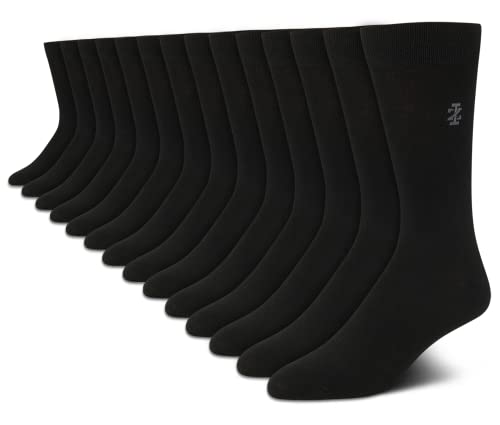 IZOD Mens Dress Socks - 14 Pack Lightweight Soft Comfort Stretch Crew Sock - Breathable Dress Socks for Men (Size:6-12.5)