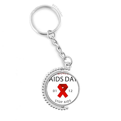 Llavero conmemorativo del Día Mundial del SIDA con lazo rojo para regalar en eventos comunitarios