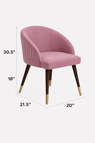 Image of WOODEN SPACE 4 Seater Wooden Dining Table Set | Urban Marble Top Dining Table with Chairs for Dining Room & Kitchen (Majestic Classic Backline Pink) (42 x 42 x 30 inch)
