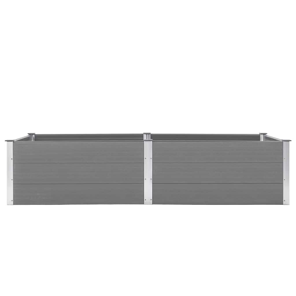 Woonisher Bancal de jardín de Madera y plástico, bancales de Metal, Kit de bancal de Madera y plástico 250x100x54 cm Gris para Aficionados a la jardinería.