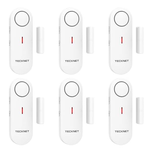 TECKNET Door Alarms for Kids Safety, Window Alarm Pool Alarms Door Alarm for Home Security, 2-in-1 Alarm & Chime, 3-Level Volume Control, Wireless Alarm for House Hotel Cars Sheds Caravans (6 Pack)