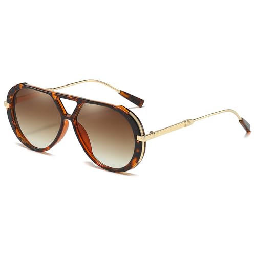 Chicid Aviator Sunglasses for Women, Tangle Free Classic UV400 Protection Trendy Shades Sun Glasses Frame