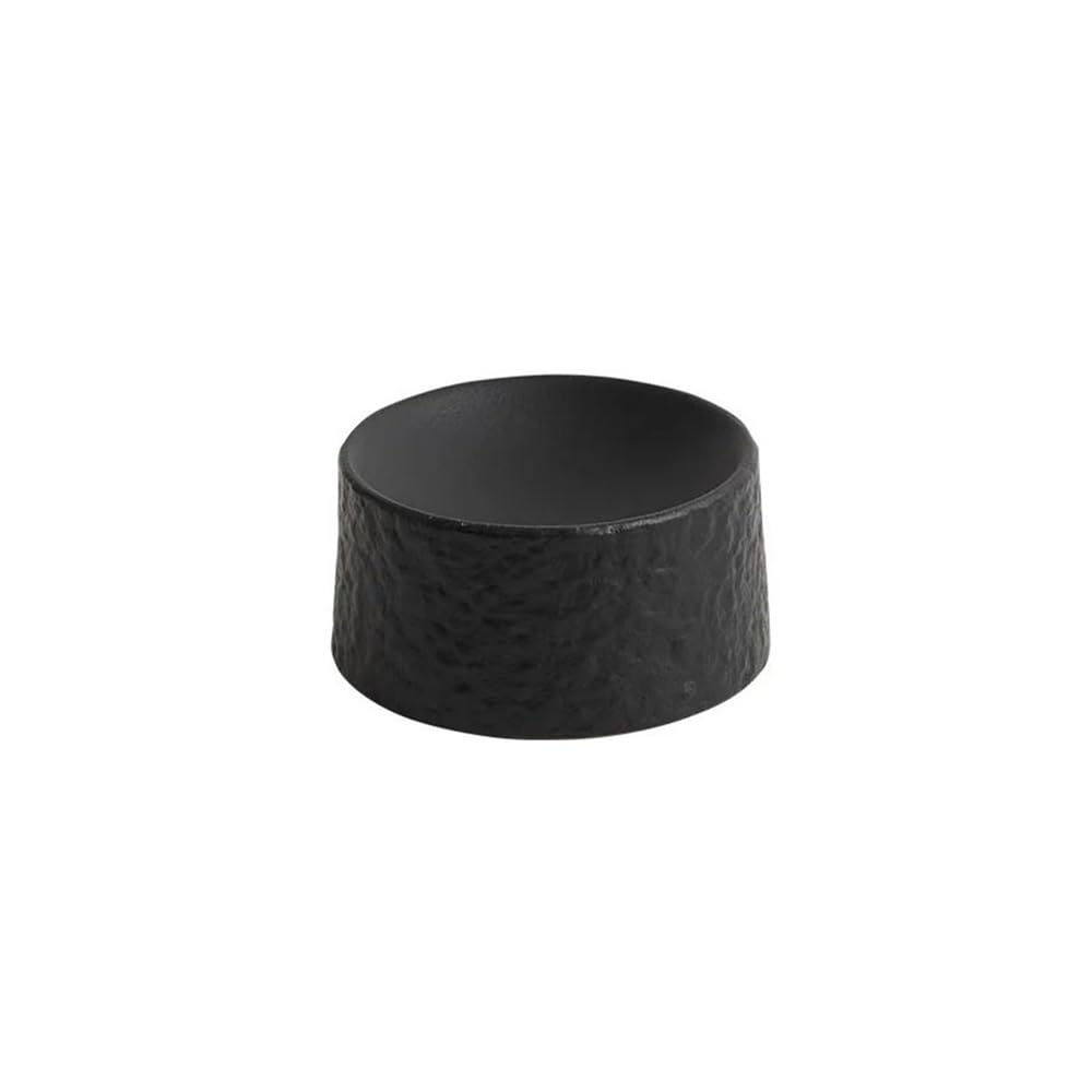 Dessertteller Zylindrischer Retro-Dessertteller aus Keramik, Sushi-Teller, Vorspeisenteller, Restaurant(Black)