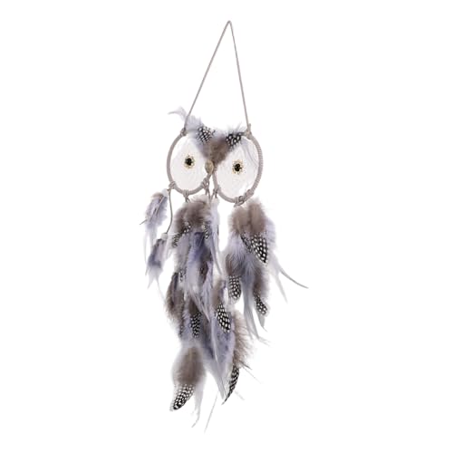 Cabilock Owl Shaped Dream Catcher Handmade Wall Hanging Decoration for Bedroom Unique Boho Style Home Decor for Promotes Peaceful Sleep and Positive Dreams