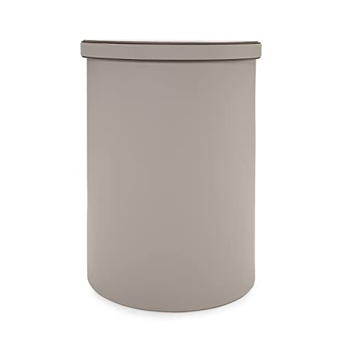 Image of Pure Home and Living Beige Faux Leather Laundry Bin