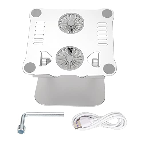 Base ergonómica para laptop de aleación de aluminio con 2 ventiladores miniatura 5