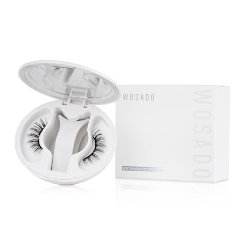 WOSADO [No.17 Ice Black] Magnetic Eyelashes with Applicator Kit Reusable Magnetic Lashes without Eyeliner Glue-free False Lashes Waterproof Lightweight Suit for Natural Makeup