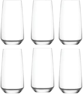 Hiball Clear Glasses. Tall Drinking Water / Juice Glass. ( Set of 6 ) 480 ml.