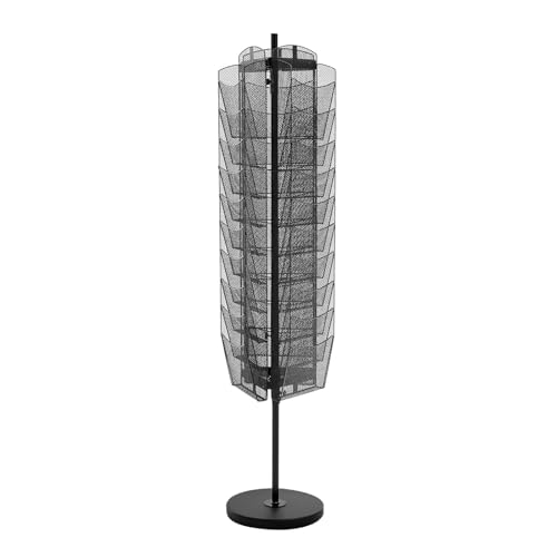 VEVOR Rotating Brochure Display Rack, 30 Pockets Mesh Magazine Literature Display Stand, Portable Floor Standing Magazine Rack, Metal Newspaper Catalog Holders for Shop Exhibitions Office Trade Show by VEVOR - Image 3