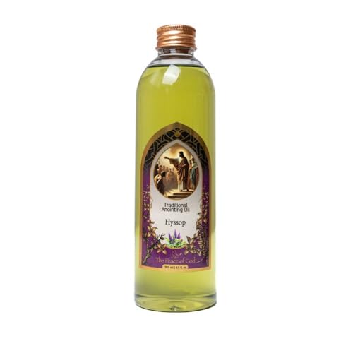 Hyssop Scented Blessed Holy Anointing Oil Bottle for Christian Prayer Meditation from Israel Jerusalem - 250 ml | 8.5 fl.oz.