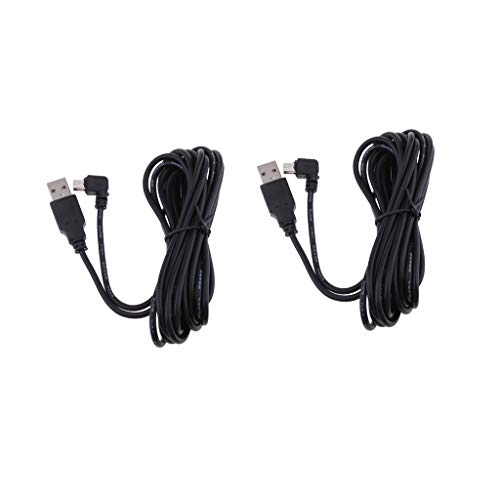 MERIGLARE 2pcs 3,5 Metros 5V 2A Cabo Do Carregador Mini USB 90 Graus para a Direita Dobra Cabo de Ca