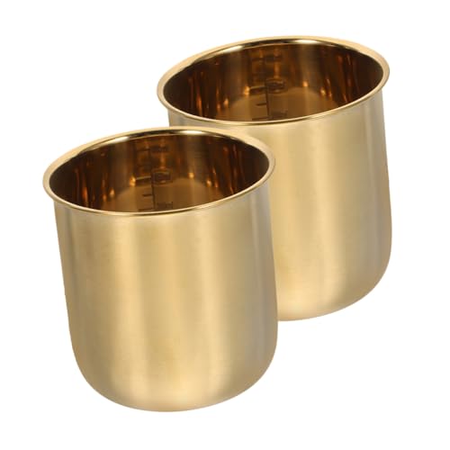 iplusmile 2個 ステンレス製計量米カップ 大口径 多用途 ご飯 穀物 粉類対応 キッチン用計量器具