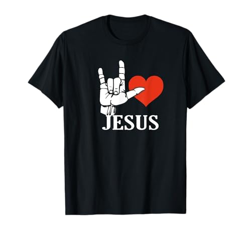 I Love Jesus, Sign Language Christian Gift Maglietta