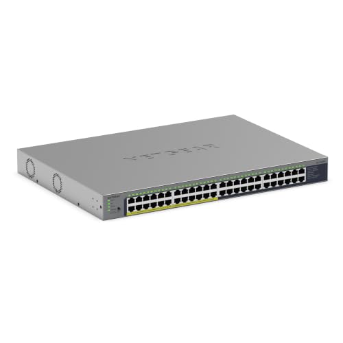Image of NETGEAR 48-Port Gigabit Ethernet Unmanaged PoE+ Switch - with 24 x PoE+ @ 380W, Dynamic PoE, 96 Gbps, Rackmount or Desktop (GS748PP)