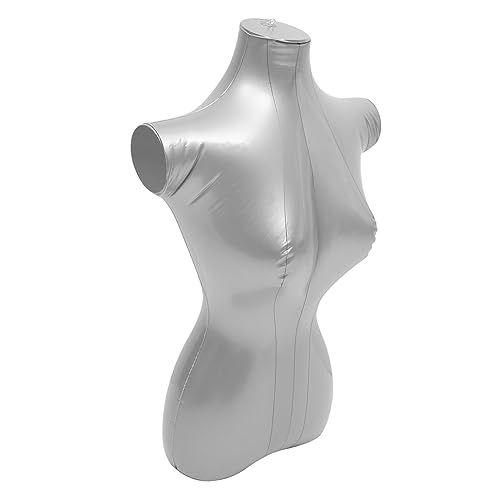 KICHOUSE Clothing Display Model Clothing Stand Manikin Body Mini Glasses for Dolls Dress Inflatable Mannequin Rack Mannequin Women Upper Display Stand Inflatable Torso Mannequin Silver PVC