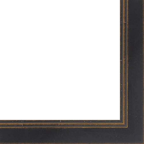 CountryArtHouse Picture Frame Moulding (Wood) 100ft bundle - Contemporary Black Finish - 1.75" width - 3/8" rabbet depth